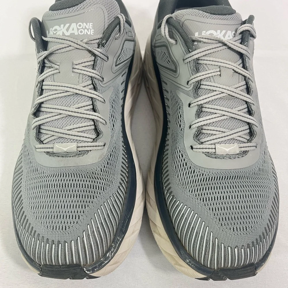 13EE Wide HOKA Bondi 7 Running Trainers/Shoes Gray 1110530 WDDS